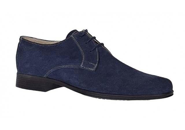 Pantofi barbati eleganti din piele naturala intoarsa bleumarin P34BLMVEL